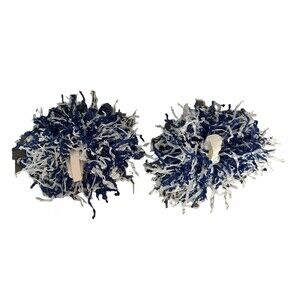 Fisher Price Mandy Cheerleader Doll Replacement Pom Poms Blue White Vintage